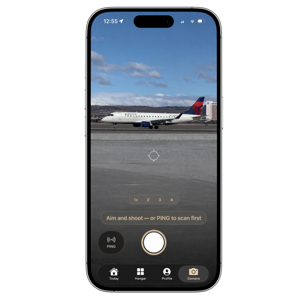 Only Planes camera aimed at a Delta Connection jet on the runway, ready to capture